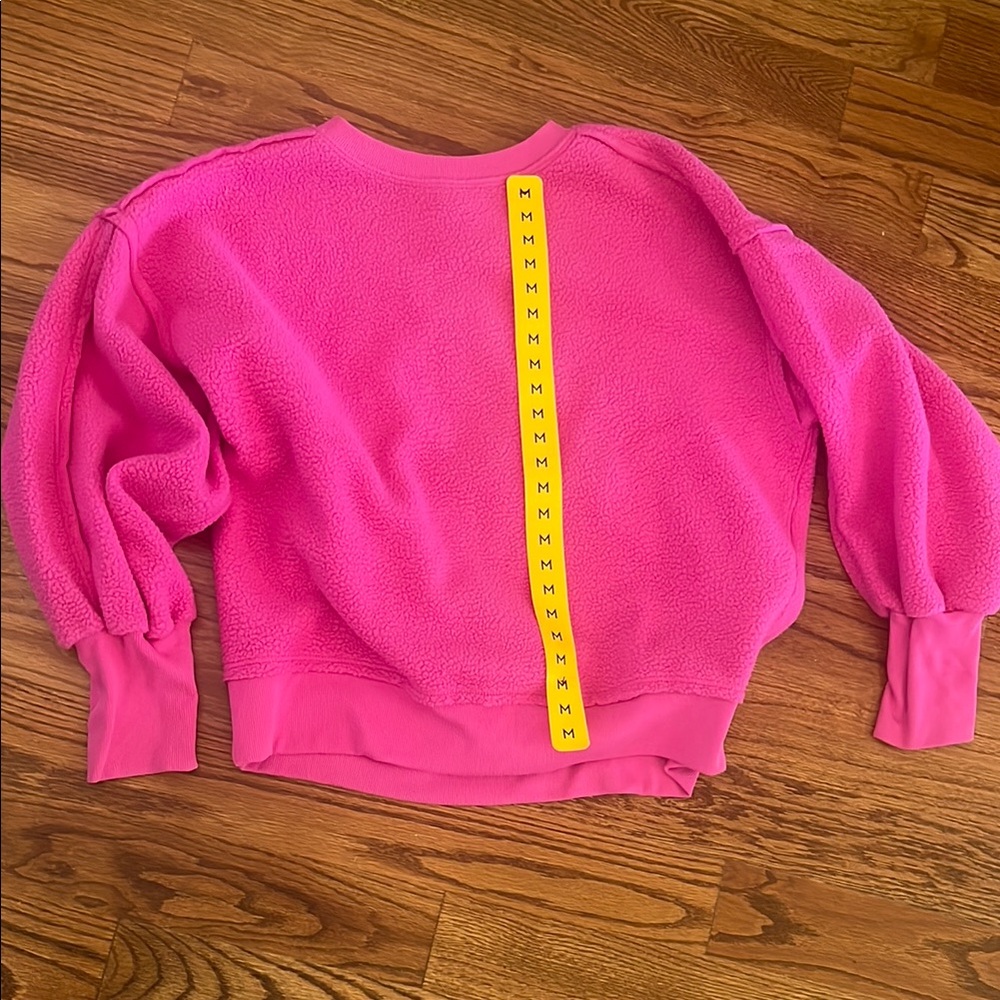 Members Mark Cozy Crew Vibrant Pink Fleece Sweatshirt